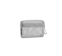 Pochette de Rangement en Nylon décontractée, 3 pièces, Tenue à Main avec Fermeture éclair, Sac cosmétiques, Pochette Maille Polyvalente for Voyage pour Les Voyages(Grey-S)