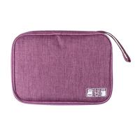 Pochette de Rangement en Nylon Numérique pour Câbles Grosse Capacité | Protège Vos Accessoires, Poignée de Transport, Organisation Bureau et Voyage, Pourpre