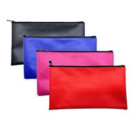 Pochette de rangement en similicuir avec fermeture éclair pour argent, cosmétiques, outils, 4 couleurs, 27,9 x 15,2 cm