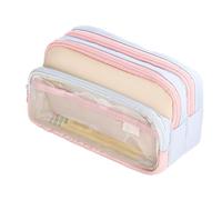 Pochette de rangement en toile | Étui stylé à fermeture éclair avec 3 compartiments, stylo durable et rangement de papeterie pour étudiants, , adolescents, adultes, garçons, filles, hommes