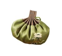 Pochette de Rangement for Bijoux en Soie brodée, Sac à Cordon de Serrage, Sac à encens brodé, Sac à pièces, Sac Porte-Bonheur, Sac en Brocart, Petit Sac en Tissu Pièces De Monnaie(Green)