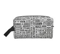 Pochette de rangement imprimée 600D Oxford avec citations de jeu, grand sac de voyage portable pour articles de toilette et articles quotidiens