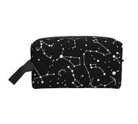 Pochette de rangement Oxford 600D avec motif constellation de divination étoilée, grand sac de voyage portable pour articles de toilette et articles quotidiens