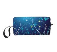 Pochette de rangement portable à imprimé tourbillon bleu, étui de rangement de voyage, sac de rangement zippé pour un accès rapide