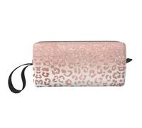 Pochette de rangement portable à paillettes or rose, étui de rangement de voyage, sac de rangement zippé pour un accès rapide