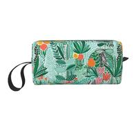 Pochette de rangement portable avec imprimé floral tropical, étui de rangement de voyage, sac de rangement zippé pour un accès rapide