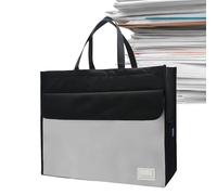 Pochette de rangement pour documents A3, porte-courses, organisateur de stockage avec grande capacité pour cahiers, stylos, billets, porte-documents avec magazines avec poignée | Pochette de rangement