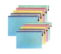 Pochette de rangement pour documents, pochette zippée en filet avec design translucide pour préserver la confidentialité, matériau PVC robuste et