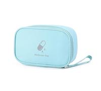 Pochette de rangement pour médicaments, Sac à médicaments Portable, trousse de premiers soins mignonne, Kits médicaux d'urgence, organisateur voyage en plein air, pilule domestique(Blue)