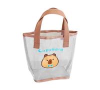 Pochette de rangement sac cosmétique plage grande capacité maille fourre-tout avec poignée renforcée motif dessin animé imperméable résistant au sable idéal pour piscine voyage B