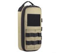 Pochette de rangement tactique MOLLE compacte, avec plusieurs compartiments en tissu Oxford, sac à outils pour le camping, la randonnée, les activités de plein air, 30 x 15 x 8 cm, kaki