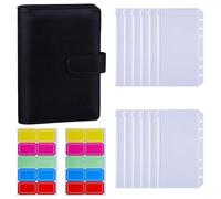 Pochette De Reliure En Pu A6, Avec 12 Sacs De Reliure A6, 6 Boucles, Pour Budget Liquide