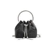 Pochette de soirée à strass, sac à main et sac à bandoulière de luxe de créateur, sac à main en cristal brillant, sac seau(Black)