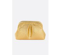 Pochette de soirée dorée élégante à texture tissée