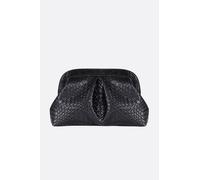 Pochette de soirée noire élégante à texture tissée