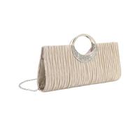 Pochette de soirée plissée en satin avec chaîne amovible pour femme, Couleur de référence image #
