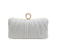 Pochette de soirée plissée pour femme avec anneau en strass, paillettes dorées, petit sac élégant pour fête de mariage, pochette brillante tendance avec chaîne amovible pour porter une seule épaule