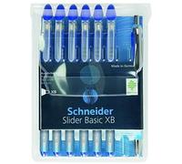 Pochette de stylos bille - Schneider - 151277 XB - 6 stylos slider - 1 stylo Rave - Bleu