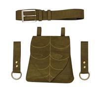 Pochette de Taille en Forme de Feuille, Sac Ceinture Steampunk médiéval avec Rabat en Forme de Feuille, Sac Cosplay inspiré de la Nature for Femmes et Hommes Portefeuilles(Groen)