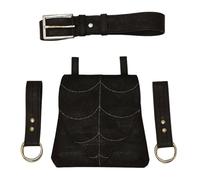 Pochette de Taille en Forme Feuille, Sac Ceinture Steampunk médiéval avec Rabat , Cosplay inspiré la Nature for Femmes et Hommes Pochette Fantaisie(Svart)