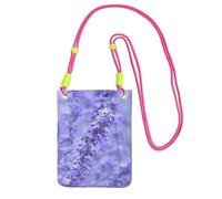 Pochette de téléphone à bandoulière pour homme et femme, sac portefeuille à fleurs de couleur lavande violette, petit sac à bandoulière pour les essentiels de voyage, sac à main étanche avec blocage
