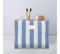 Pochette de Toilette Femme - Trousse Cosmetique, Maquillage Format Voyage - 21x17 - Nid d'abeille et Fermeture Éclair - Pochette Femme Maquillage, Grande Capacité - Sac en Tissu Produit de Beauté