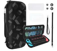Pochette de Transport pour Nintendo Switch OLED,Rigide de Housse pour Accessoire,Sacoche de Protection Voyage avec TPU Cover,Bracelet Réglable,Protecteur d'écran(Noir)
