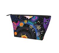 Pochette de Transport zippée Sac de Maquillage Abstrait Dinosaure psychédélique de l'espace Extra-atmosphérique, Sac de Rangement Durable Oxford Pencil Coin Trousse de Toilette pour Femmes Filles