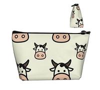 Pochette de Transport zippée Sac de Maquillage cosmétique imprimé Visage de Vache drôle, Sac de Rangement Durable Oxford Pencil Coin Trousse de Toilette pour Femmes Filles