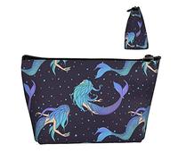 Pochette de Transport zippée Sac de Maquillage cosmétique sous-Marin Belles sirènes, Sac de Rangement Durable Oxford Pencil Coin Trousse de Toilette pour Femmes Filles