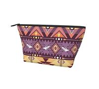 Pochette de Transport zippée Sac de Maquillage Motif amérindien aztèque du sud-Ouest, Sac de Rangement Durable Oxford Pencil Coin Trousse de Toilette pour Femmes Filles