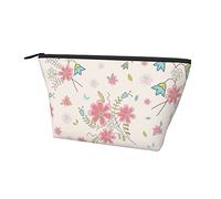 Pochette de Transport zippée Sac Fleur Floral Daisy Rose Cosmétique Trousse de Maquillage, Durable Oxford Pencil Coin Trousse de Toilette Sac de Rangement pour Femmes Filles