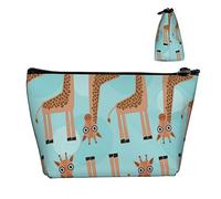 Pochette de Transport zippée Sac Mignon Dessin animé Girafe Trousse de Maquillage cosmétique, Sac de Rangement Durable Oxford Pencil Coin Trousse de Toilette pour Femmes Filles
