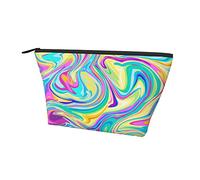 Pochette de Transport zippée Sac psychédélique Tie Dye Marble Waves Cosmétique Trousse de Maquillage, Durable Oxford Pencil Coin Trousse de Toilette Sac de Rangement pour Femmes Filles