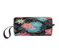 Pochette de voyage compacte à imprimé floral - Organiseur de poche léger, tissu Oxford 600D et rembourrage en mousse, essentiels de gym