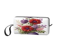 Pochette de voyage compacte à imprimé floral - Organiseur de poche léger, tissu Oxford 600D et rembourrage en mousse, essentiels de gym