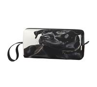 Pochette de voyage compacte avec imprimé chien noir - Organiseur de poche léger, tissu Oxford 600D et rembourrage en mousse, essentiels de gym