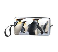 Pochette de voyage compacte avec imprimé pingouin mignon - Organiseur de poche léger, tissu Oxford 600D et rembourrage en mousse, essentiels de gym