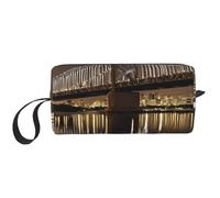 Pochette de voyage compacte imprimée (New York Manhattan Bridge Night) - Organiseur de poche léger, tissu Oxford 600D et rembourrage en mousse, essentiels de gym
