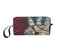 Pochette de voyage compacte imprimée - Organiseur portable léger, tissu Oxford 600D et rembourrage en mousse, essentiels de gym