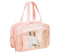 Pochette De Voyage Étanche - Grand Sac Transparent À Fermeture Éclair, Organiseur De Cosmétiques Léger | Stockage De Séparation Sec Et Humide Pour Articles De Toilette Maquillage Plage Piscine Fitness