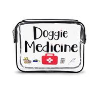 Pochette de voyage transparente avec fermeture éclair pour accessoires médicaux pour patients, Médecine pour chien, 8.66*7.09 inches, Sac à pharmacie pour chien