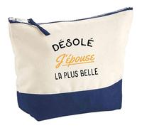 Pochette Désolé j’épouse la Plus Belle | Pouch | Idée Trousse Toilette Maquillage Cadeau Anniversaire Fête Original Famille Travail Départ Collègue Retraite