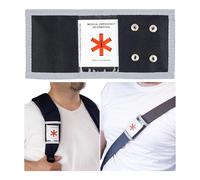 Pochette d'informations Médicales pour Sac à dos ou Ceinture de Sécurité, Sangle d'identification Médicale de Premiers Soins, Informations Personnelles d'urgence, Idéal pour Voyager, Skier et Plus