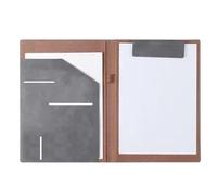 Pochette Document en Cuir Classeur A4 en cuir synthétique avec fermeture éclair et clip(Grey)