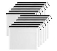 Pochette Document Zippée A5, 12PCS PVC Transparentes Document Dossier,Ranger Papiers petits Objets des Fournitures,Cosmétiques et Accessoires de Voyage etc(12PCS,Noir)