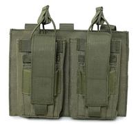 Pochette Double for chargeurs, chargeurs de Fusil et Pistolet/Porte-Chargeur Double 9 mm avec Insert à dégagement Rapide, étui Ouvert sur Le Dessus(Green)
