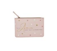 DRAEGER Paris - Petite Pochette à Zip Amie Rêvée - 20 x 13 cm - Rose - Pochette de Rangement, Trousse de Maquillage, Accessoire de beauté, Format Voyage