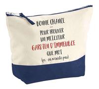 Pochette d'un Gardien d'immeuble ça n'existe pas | Idée Cadeau pour Collègue Travail Retraite Trousse Grand Format Maquillage Toilette