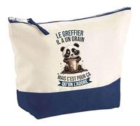 Pochette d'un Le Greffier Panda Grain | Idée Cadeau pour Collègue Travail Retraite Trousse Grand Format Maquillage Toilette